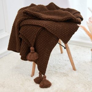 Brown knitted blanket